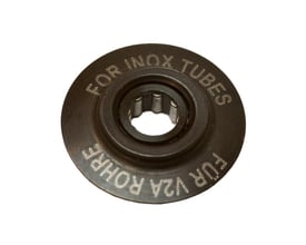 Ironside Inox-skærehjul til rørskærer, 19 x 5,0 mm, set forfra med hul og rullelejer i midten.