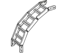 Legrand vertikalbøjning til kabelstige MEDIUM GLO-4, 300mm bred i varmgalvaniseret stål.