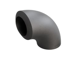 Indura 90° bøjning til rør i P235GH-TC1 stål med 3D radius og 60,3x10mm dimensioner.