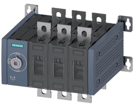 Siemens SENTRON 3KC overførselskontakt til 3-polet 200A belastning med manuel betjening, vist på hvid baggrund.