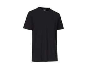 ID Identity sort stretch T-shirt med rund hals og smalle ribkanter, tæt pasform i bomuld og elastan.