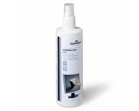 Antalis Durable Screenclean rensesprayflaske på 250ml, alkohol-fri og antistatisk væske til skærme og glas.