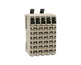 Schneider Electric TM5 udvidelsesmodul med 24 digitale indgange og 18 digitale udgange, 24VDC, montering på DIN-skinne.
