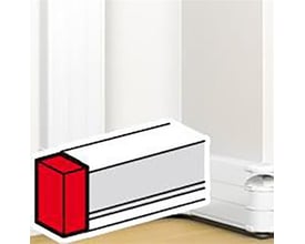 Legrand endestykke til installationskanal i hvid plast, 50 x 180 mm, placeret på en lys baggrund.