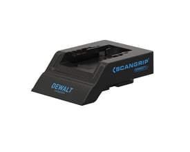 Scangrip Smart Connector til Dewalt 18V/20V batterier, sort plastik, kompatibel med Scangrip CONNECT arbejdslamper.