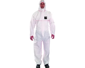 Ansell AlphaTec 1500 plus FR beskyttelsesdragt model 111 i str S, hvid med pink syninger og lynlås.