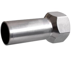 Unico overgangsmuffe SF 15 til 15mm rør med 1/2" indvendigt gevind og press-ende i rustfrit stål.