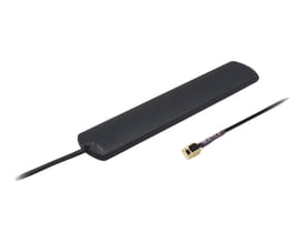 Teltonika selvklæbende SMA-antenne til mobilbrug med sort, aflang antenneflade, kabel og SMA-stik.