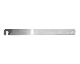 Zarges fast forbindelse på 1420 mm i aluminium, vist som en lang, flad skinne med krog i den ene ende.