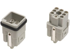 To Harting Han Q 7/0 indsats stik, hun med jord og hun uden jord, med tætningsring.