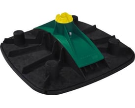 Walraven BIS Yeti Support system i varmgalvaniseret BUP 1000 med grøn og gul topdetalje, designet til plane taginstallationer.