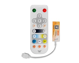 V-TAC CCT Cree LED-strips med smart kontroller og fjernbetjening, vist på neutral baggrund.