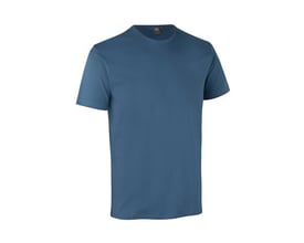 ID Identity interlock T-shirt i indigo blå, str. S, med rund hals og smal ribkant, fremstillet i blød antipillingkvalitet.