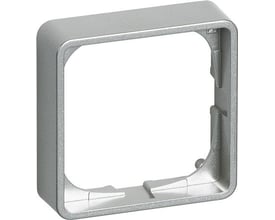 LK FUGA Baseline 50 forhøjet ramme i stålmetallic, 1 modul bredde og højde, 14 mm dyb.