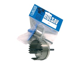 Thürmer Tools hulsav på 78 mm til træ og gips med fast holder, synlig i klar plastemballage med blåt topkort.