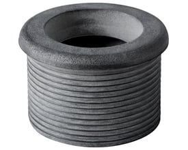 Geberit Gummimanchet Silent db20, Ø56 x 32 mm, vist på hvid baggrund, viser den udvendige gevind.