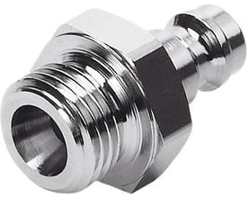 Festo koblingsstik KS3-1/4-A med indvendigt gevind og monteringsflange i blank metal.