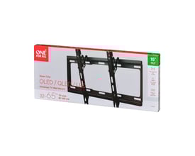 One For All WM2421 TV-beslag i sort, vist på emballage med specifikationer for 32-65 tommer skærme og 15° hældning.