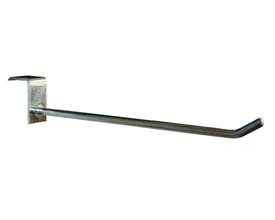 Maskinfabrikken Universal varekrog til 20 mm firkantrør, 200 mm lang med Ø6 krogdiameter, fremstillet i metal.