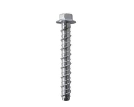 Betonbolt med 6-kantet hoved og Ruspert-belægning, 10 x 100 mm, med groft gevind og bred flange.