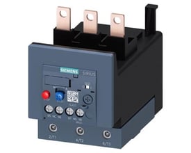Siemens Sirius 3RU termorelæ til motorbeskyttelse, 28-40A indstillingsområde, vist med tilslutningsklemmer og betjeningsknapper.