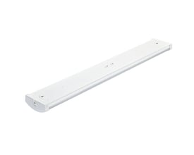 Philips Lighting FastSet SM155C lysarmatur, 1160mm langt og hvidt, med metalhus og synlige monteringshuller.