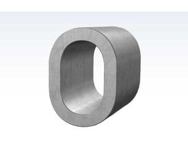 Oval wirelås/klemme fra Roliba i aluminium, specifikation 2,0x7 m, set skråt forfra med åbningen tydeligt synlig.