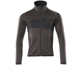 Mascot fleecetrøje 18103 i antracit/sort, str. 3XL, med lynlås, brystlomme og forlommer.