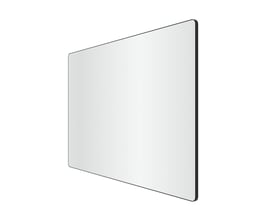 Loevschall Refine spejl med sort metalramme, 75x120 cm, vist fra siden med en diskret sort kant, isoleret på hvid baggrund.