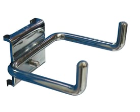 Maskinfabrikken Universal dobbelt værktøjskrog i krom med 45 mm længde og 90 graders vinkel på hvid baggrund.