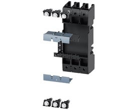 Siemens 3VA9 plug-in enhed komplet sæt til 3-polet 3VA2 afbrydere, viser monteringsdele og tilbehør.