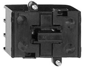 Schneider Electric kontaktelement XENT1991 med 3 NC kontakter og frontmontering, sort plastkonstruktion med synlige terminaler.