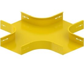 Schneider Electric X-stykke flad i RAL1023 gul, 60Hx200x1mm, FZS C2 materiale med fire udgange til gitterbakker.