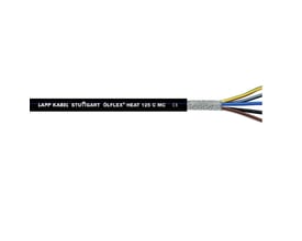 Lapp Olflex Heat 125 C MC kabel 2x2,5 med 20mm ydre diameter og indre lederfarver gul, grøn, blå, brun og sort.