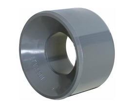Gavatec reduktion i grå PVC-U, 20-16 mm til limning, PN 16 bar.