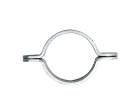 Enkelt halsjern i metal med dimensionerne 114,3 x 6 x 40 mm, vist isoleret på hvid baggrund.