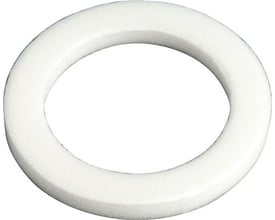En hvid skumpakning i ringform til en bundventil med en størrelse på 5/4" på hvid baggrund.