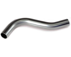 Unico overbøjning i rustfrit stål med to nippelender til 22mm rør, ideel til krydsende installationer.