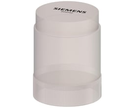 Siemens 8WD42 klar signallampe, 50 mm diameter, med tydelig Siemens logo på toppen.