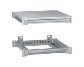 Schneider Electric ramme bund og top med tagplade til PanelSeT SFN kabinet, 400x400mm, grå RAL 7035 i galvaniseret stål.