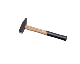 Peddinghaus 200g bænkhammer med sort håndtag, der viser produktets logo og dimensioner på skaftet.