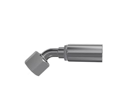 Parker 10C48-12-6 hydraulikfitting i stål med 45° bøjning, M20 x 1,5-tilslutning og 12S-omløber.