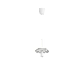 PC Electric Globe Rome E27-pendel i hvid med loftskop, ledning og fatningsholder til en ROME-kuppel.