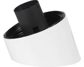 Thorn Lighting universal vægarmatur med hvidt, skråt armaturhus og synlig sort E27-fatning.