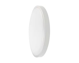 V-TAC 18W LED dome lys med hvid ramme, set fra siden for at vise dets flade profil og runde design.