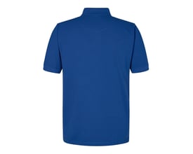 Bagside af Engel polo 9055-178 i blå, størrelse XS, lavet af bomuld og fremstillet med en klassisk pasform.