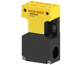 Sikkerhedsendestop fra Siemens 3SE2, fremstillet i sort og gul plast, med M20 gevind og tydelig brand- og typebetegnelse.