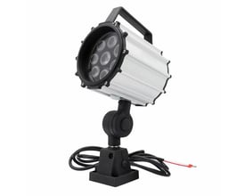 Diesella Wrkpro Led Maskinlys Leo med kort arm, 9,5W, 24V, IP65, 4000K, viser 8 LED'er og aluminiumshus.