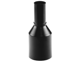 Sort Georg Fischer PE-reduktion, 125 x 110 mm, med cylindriske ender i forskellig diameter.