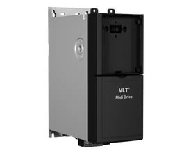 Danfoss VLT Midi Drive FC 280 frekvensomformer med IP20-klassificering og 0,75 kW effekt.